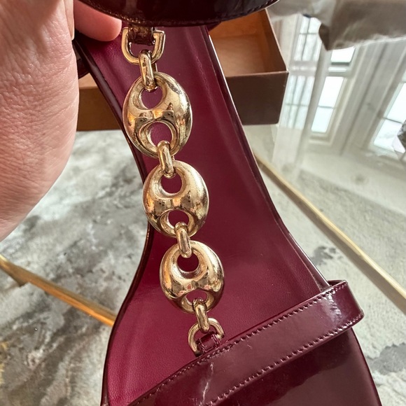 Gucci Sand Pelle S Cuoio Vernice Soft Metal Red Cherry horsebit heel sandal 9.5B - Picture 4 of 13